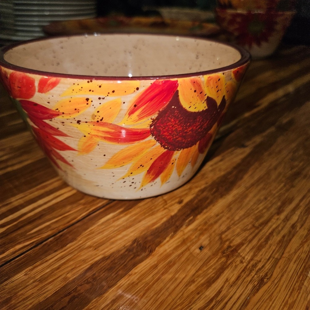 Pfalzgraff Evening Sun‎ Bowl Hand Painted Sunflower Design Retired Replacement - Picture 2 of 4